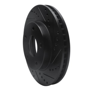Chevrolet S10 Brake Rotor (1) - Front Right - R1 Concepts - Drilled & Slotted - Black - `97-`05